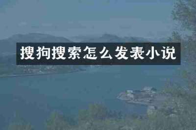 搜狗搜索怎么发表小说