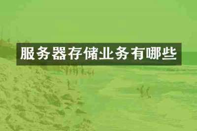 服务器存储业务有哪些