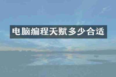 电脑编程天赋多少合适