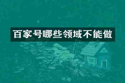 百家号哪些领域不能做