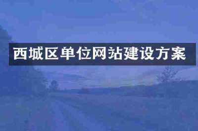 西城区单位网站建设方案