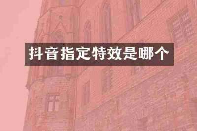 抖音指定特效是哪个