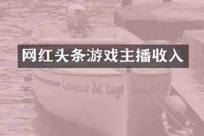 网红头条游戏主播收入