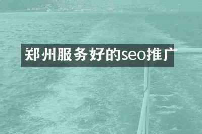郑州服务好的seo推广