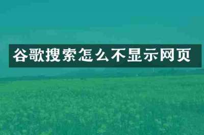 谷歌搜索怎么不显示网页