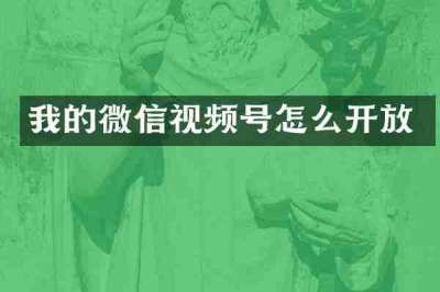 我的微信视频号怎么开放