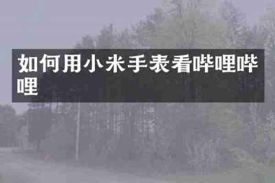 如何用小米手表看哔哩哔哩