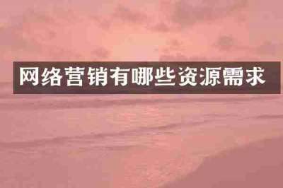 网络营销有哪些资源需求