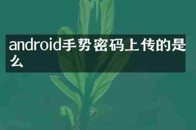 android手势密码上传的是什么