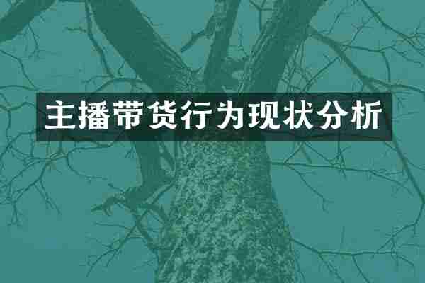 主播带货行为现状分析
