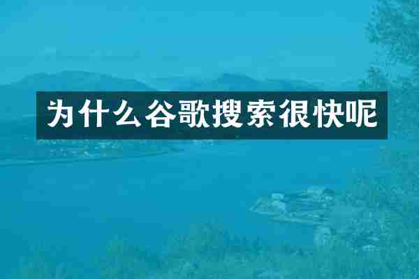 为什么谷歌搜索很快呢