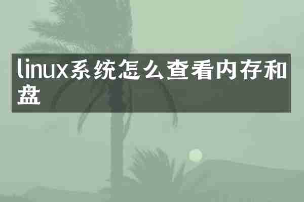 linux系统怎么查看内存和硬盘