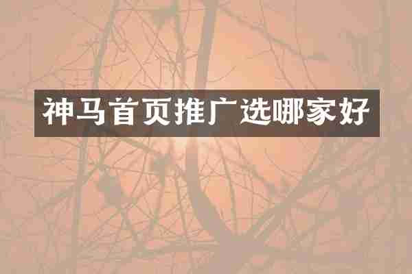 神马首页推广选哪家好