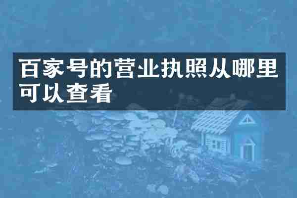 百家号的营业执照从哪里可以查看