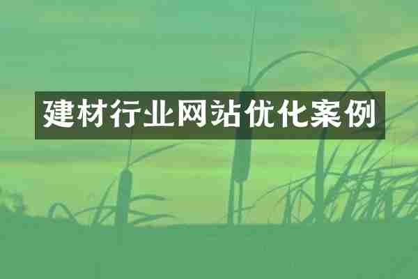建材行业网站优化案例