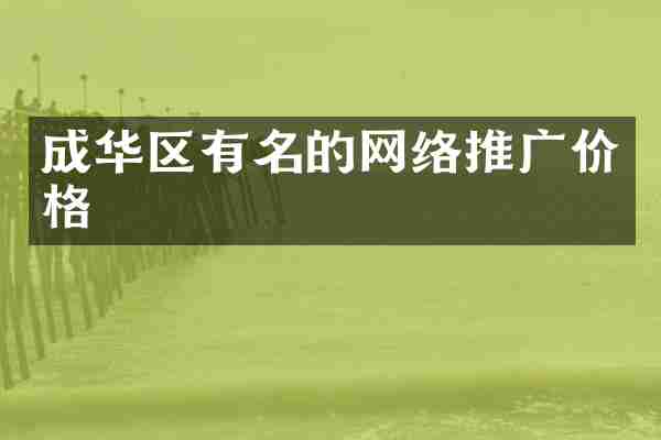 成华区有名的网络推广价格
