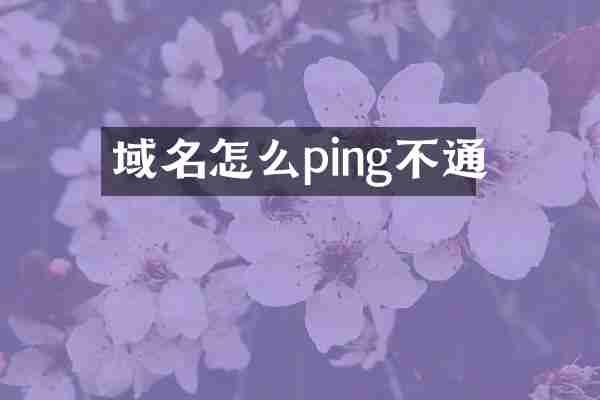 域名怎么ping不通