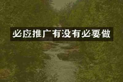 必应推广有没有必要做