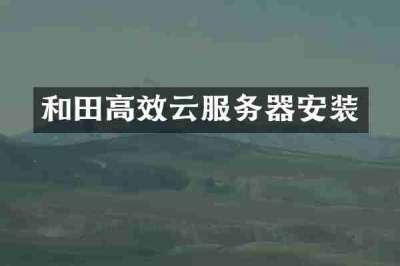 和田高效云服务器安装