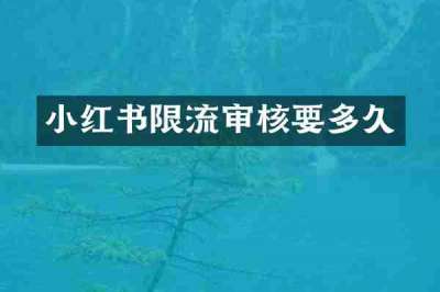 小红书限流审核要多久