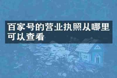 百家号的营业执照从哪里可以查看