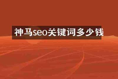 神马seo关键词多少钱