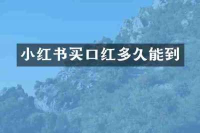 小红书买口红多久能到