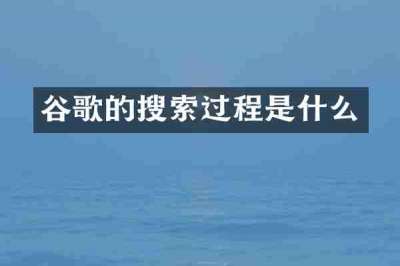 谷歌的搜索过程是什么