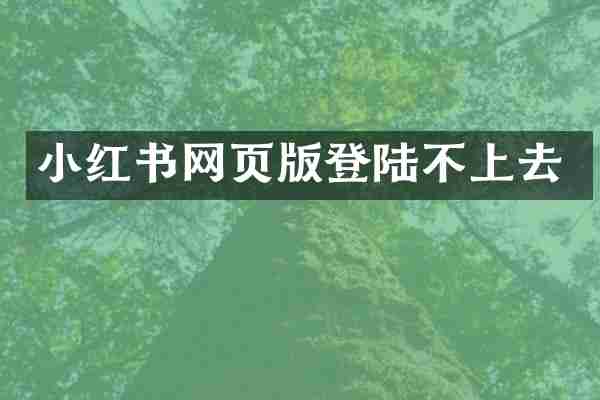 小红书网页版登陆不上去