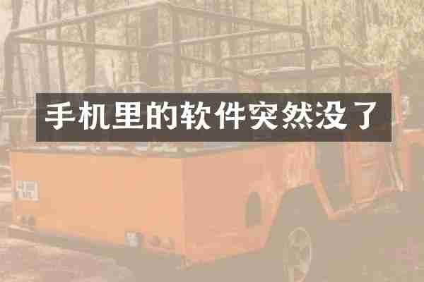 手机里的软件突然没了