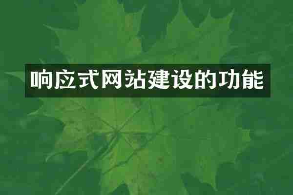 响应式网站建设的功能