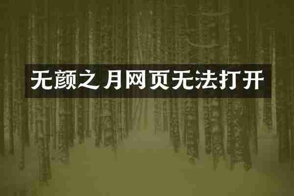 无颜之月网页无法打开
