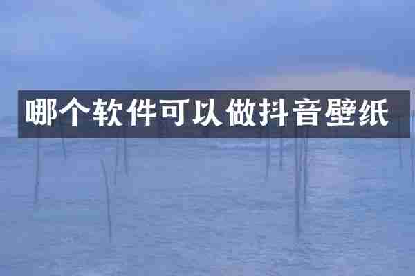 哪个软件可以做抖音壁纸