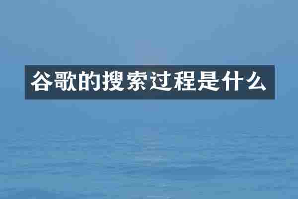 谷歌的搜索过程是什么