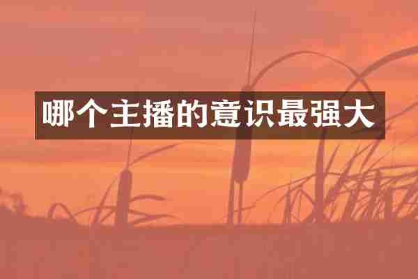 哪个主播的意识最强大