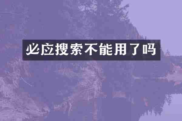 必应搜索不能用了吗
