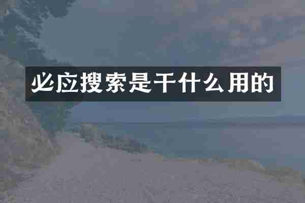 必应搜索是干什么用的