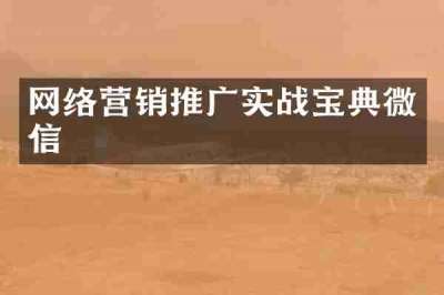 网络营销推广实战宝典微信