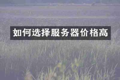 如何选择服务器价格高