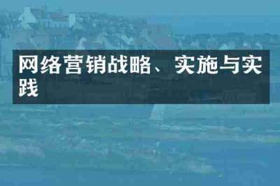 网络营销战略、实施与实践