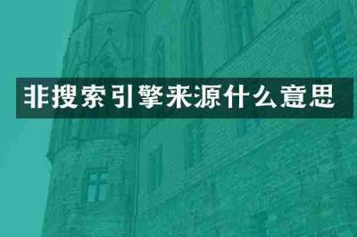 非搜索引擎来源什么意思