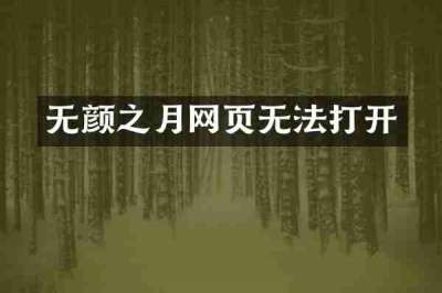 无颜之月网页无法打开