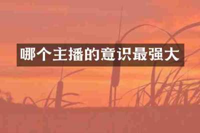 哪个主播的意识最强大