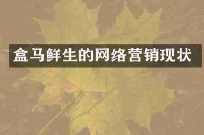 盒马鲜生的网络营销现状