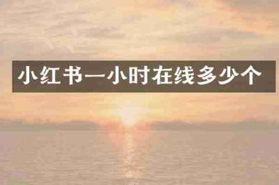 小红书一小时在线多少个