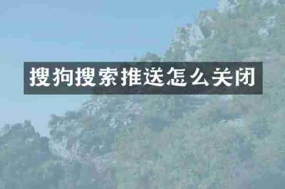 搜狗搜索推送怎么关闭