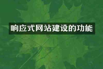 响应式网站建设的功能