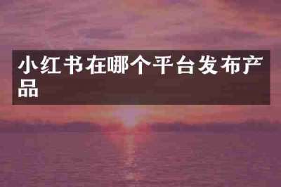 小红书在哪个平台发布产品