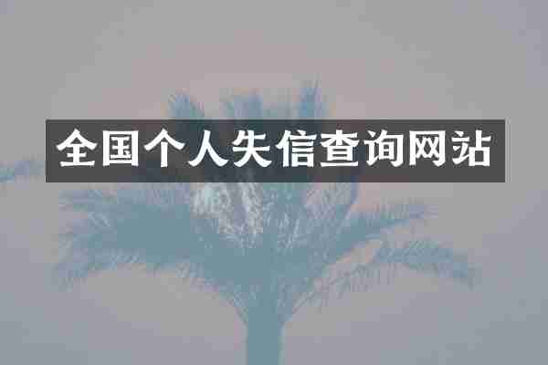 全国个人失信查询网站