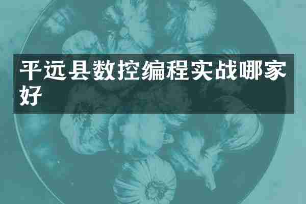 平远县数控编程实战哪家好